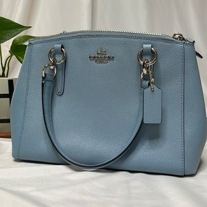 Coach mini Christie Carryall Cornflower Blue Double Zip Purse